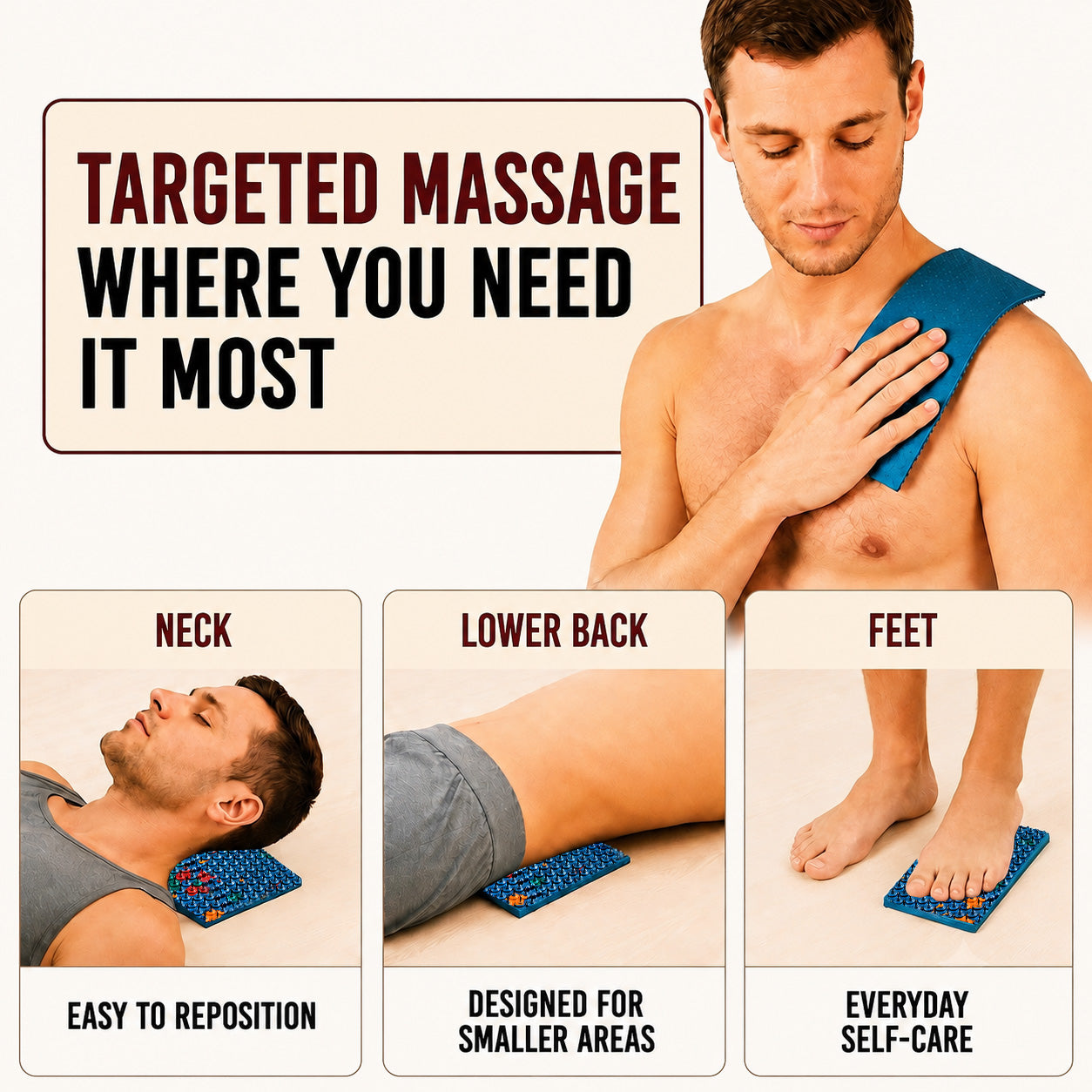 ACUPUNCTURE MAT CHANCE 4.9 PORTABLE FLAT MASSAGER FOR DELICATE SKIN