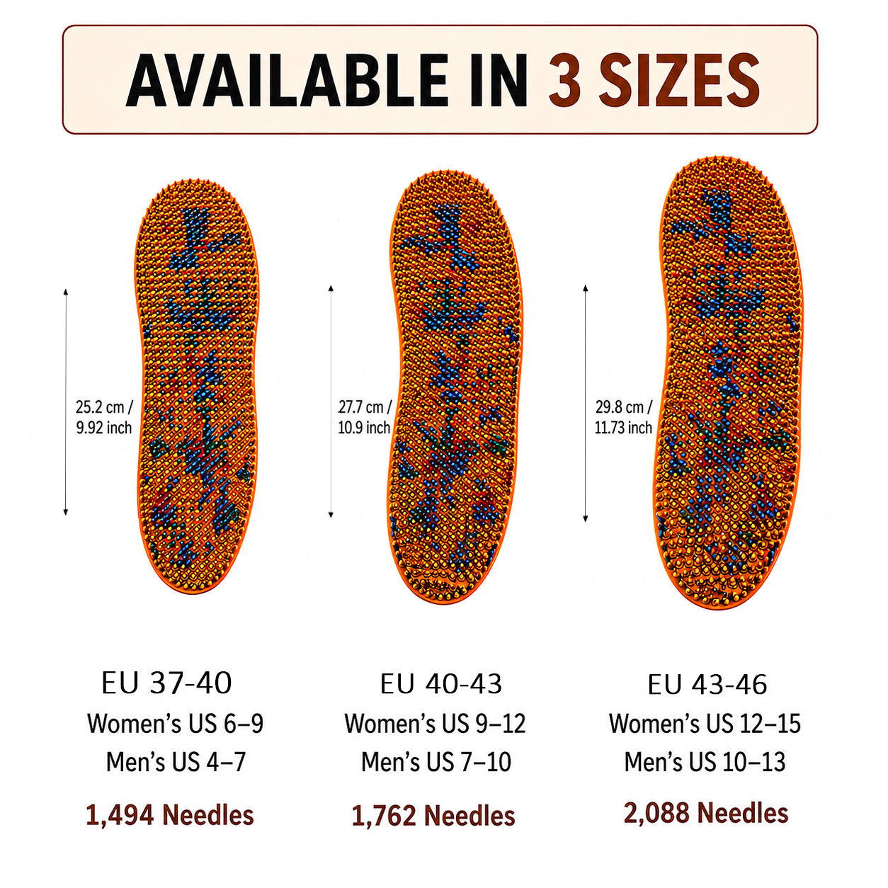 ACUPUNCTURE INSOLES FOR FOOT MASSAGE AND SPECIAL THERAPY (SMALL)