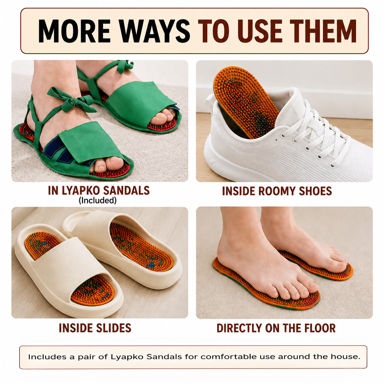 ACUPUNCTURE INSOLES FOR FOOT MASSAGE AND SPECIAL THERAPY (SMALL)