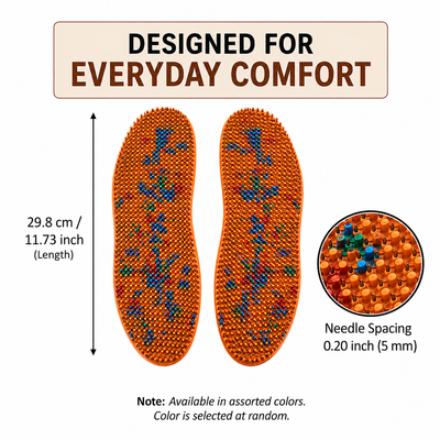 ACUPUNCTURE INSOLES FOR FOOT MASSAGE AND SPECIAL THERAPY MEN (LARGE)